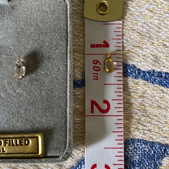 Tru-Kay I April Birthstone Earrings I 14KT GF - Picture 5 of 11